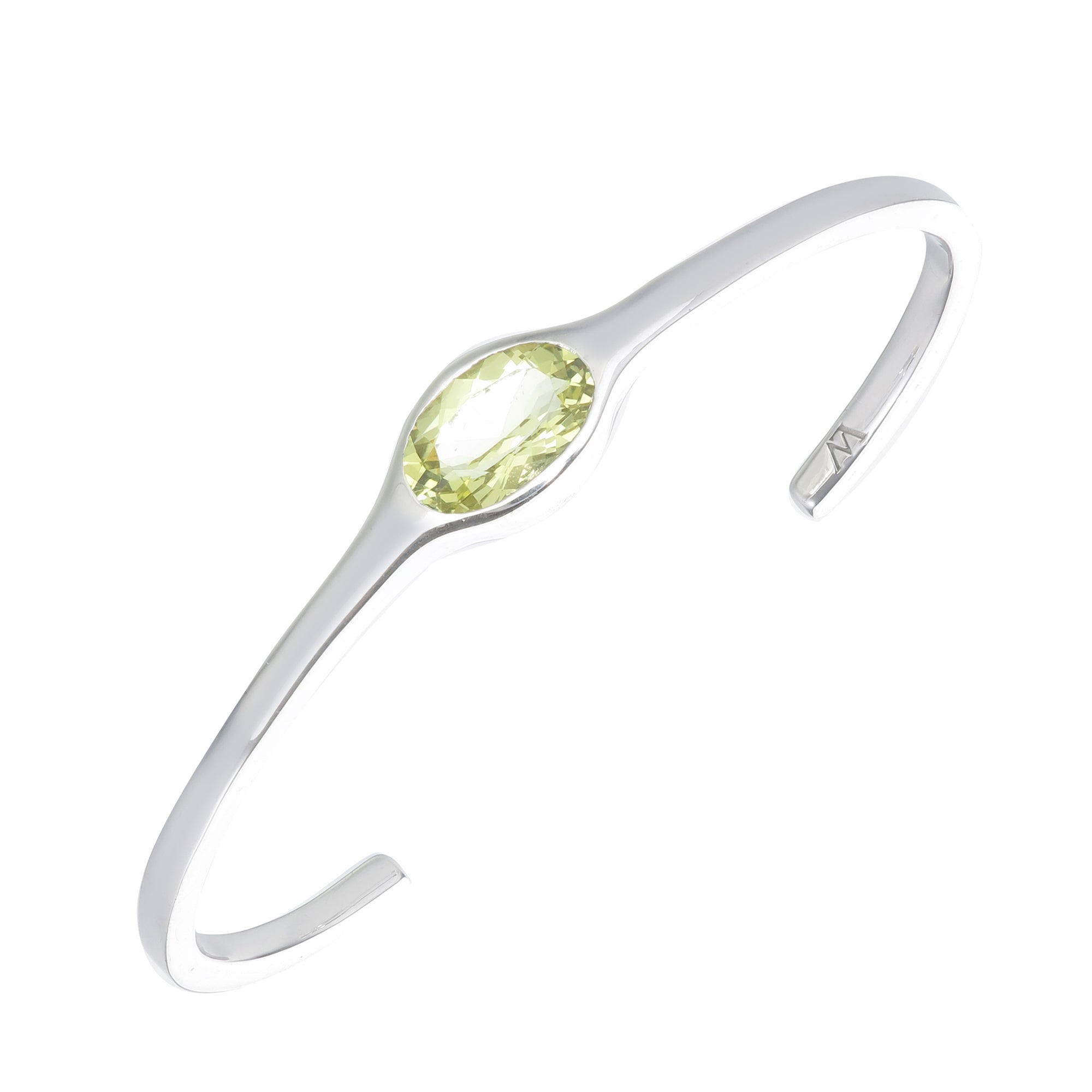 Lemon Quartz Silver Cuff Bracelet