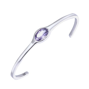 Amethyst Silver Cuff Bracelet