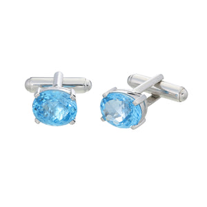 Swiss Blue Topaz Cufflinks