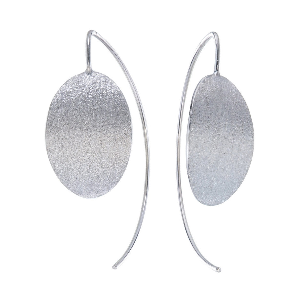 Oval Shape Sterling Silver Drop Earring