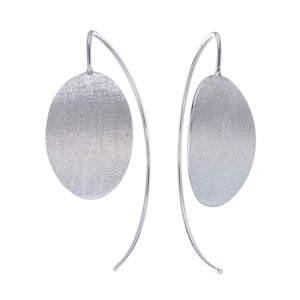 Oval Shape Sterling Silver Drop Earring