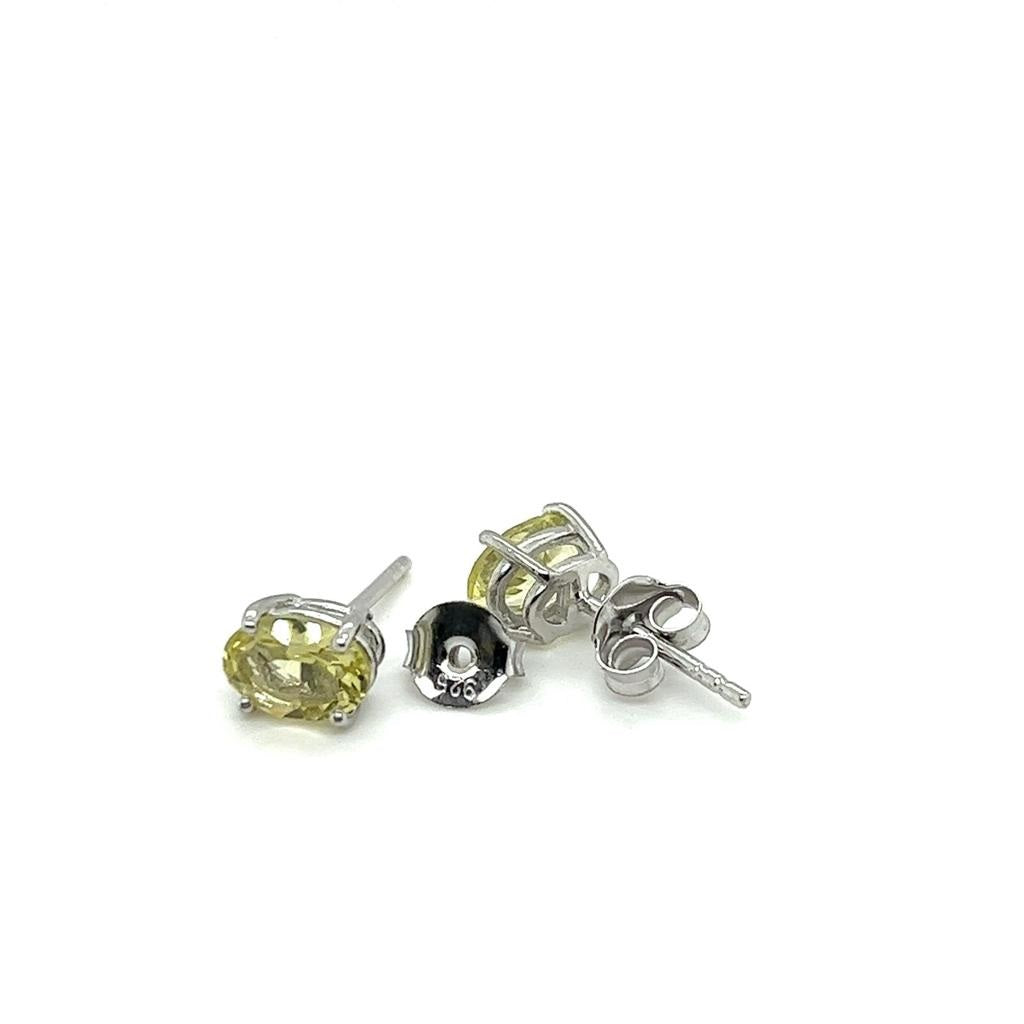 Lemon Quartz Stud Earrings