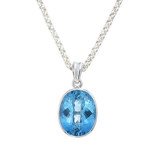 Swiss Blue Topaz Pendant available exclusively from Linzi Wann Jewelry