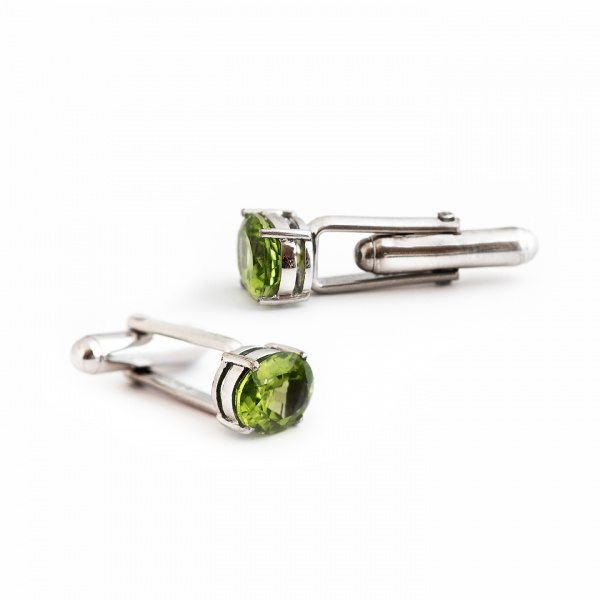 Peridot Cufflinks - Lab Created Stone available exclusively from Linzi Wann Jewelry