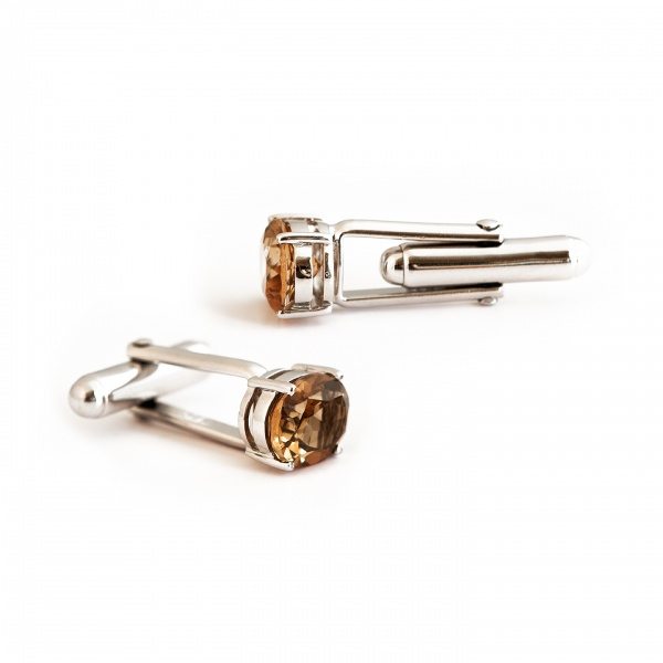 Whiskey Quartz Cufflinks available exclusively from Linzi Wann Jewelry