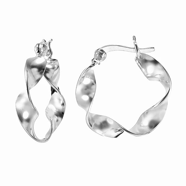 Twisted Hoop Earrings Sterling Silver