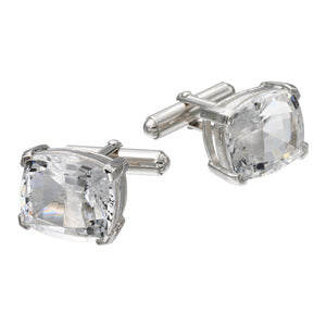 White Quartz Emerald Shape Cufflinks